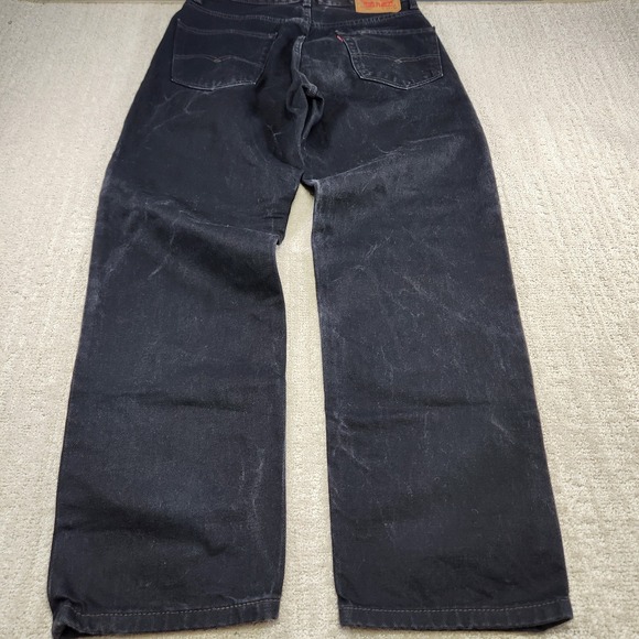 Levis 550 Jeans Men 33X32 Black Denim Dad Relaxed Taper Cotton Washed - Picture 8 of 11